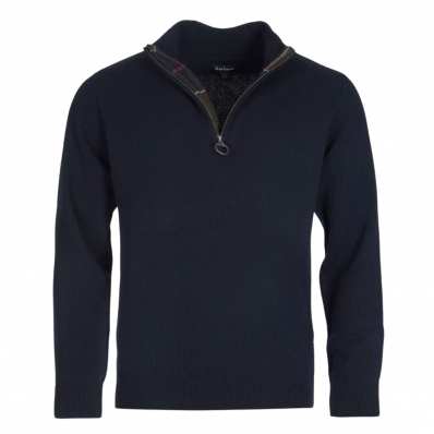 Barbour Holden Half Zip Lambswool Sweater Navy