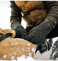 Filson Full Finger Knit Gloves Charcoal