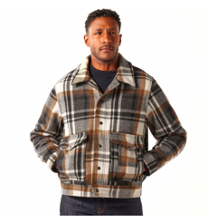 Filson Mackinaw Wool Work Jacket Pine Black Plaid front