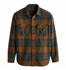 Pendleton Burnside Flannel Shirt Olive/Blue/Rust Plaid