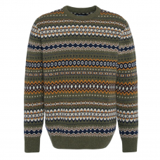 Barbour Case Fair Isle Crew Neck Sweater Willow Green