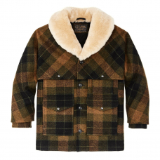 Filson Lined Mackinaw Wool Packer Coat Loden Heather Plaid