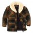 Filson Lined Mackinaw Wool Packer Coat Loden Heather Plaid front open