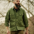 Filson Field Jac-Shirt Fatigue Green walking in the field