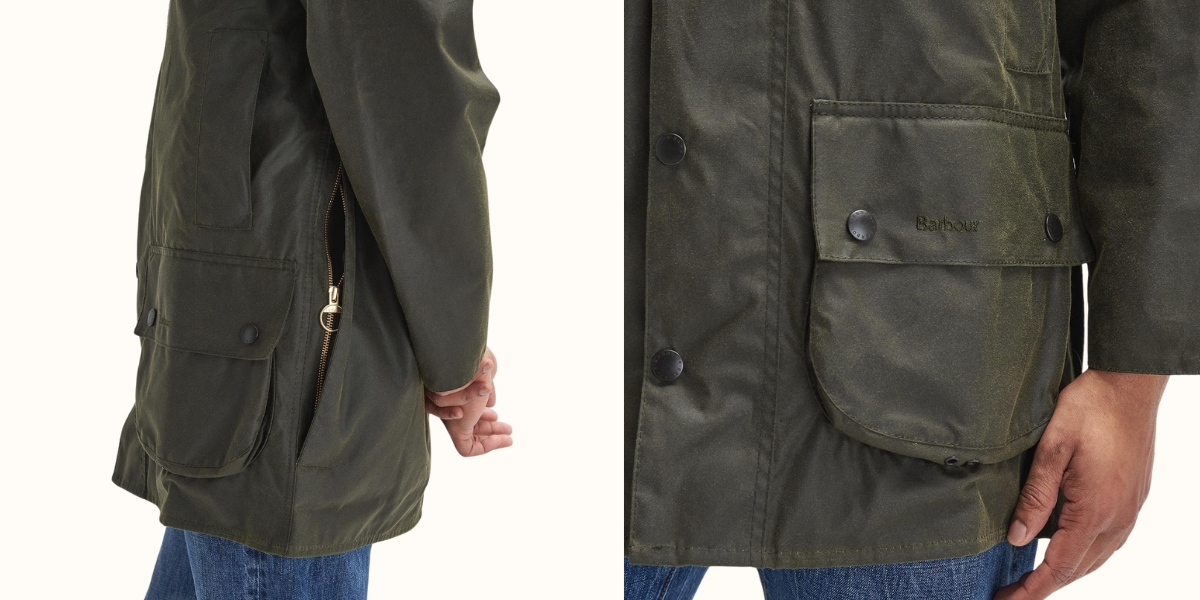 Barbour Beaufort Wax Jacket Archive Olive, Stijlvolle outdoorjas in robuust gewaxed katoen.