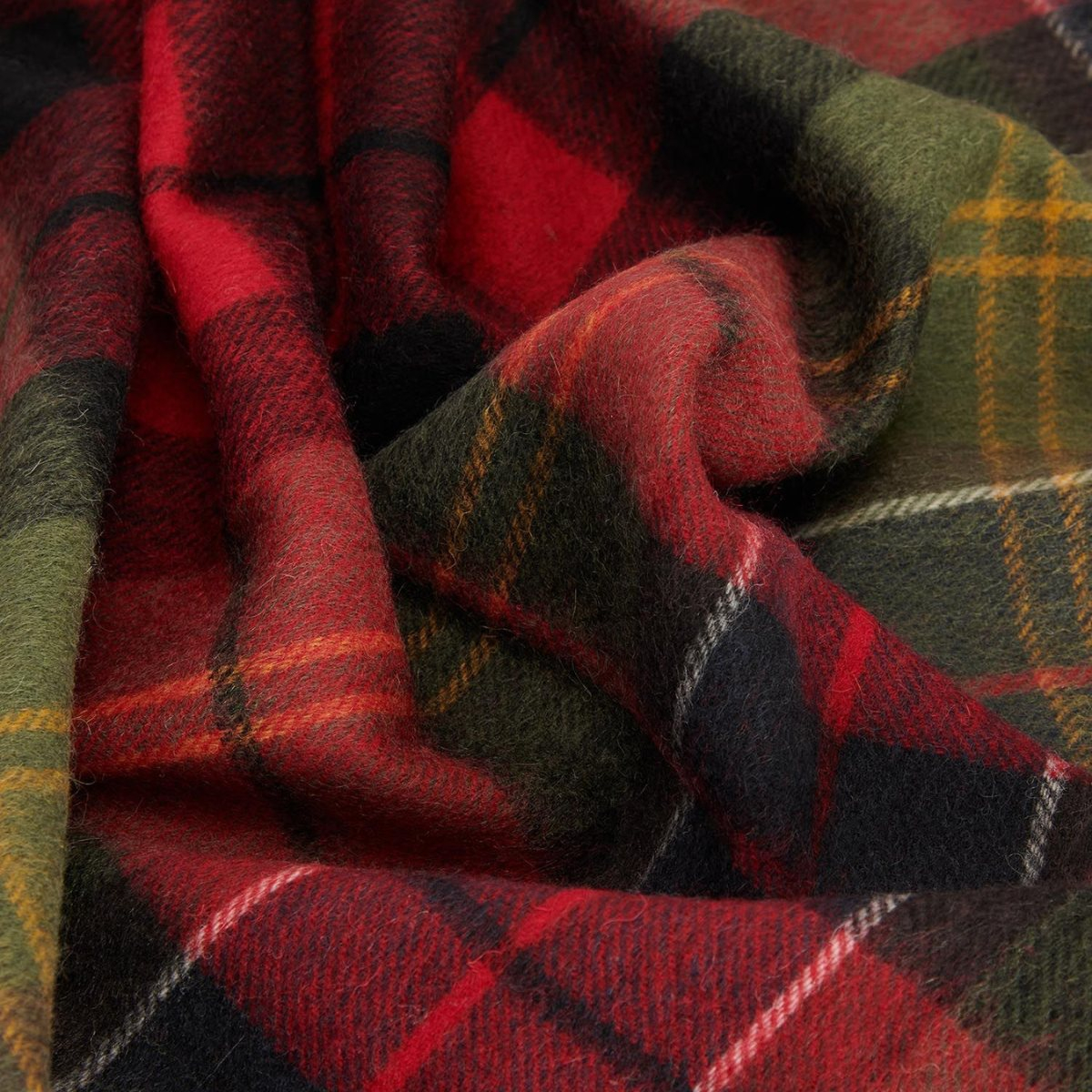 Barbour Brack Patchwork Tartan Scarf, crafted from luxurious 100% lambswool