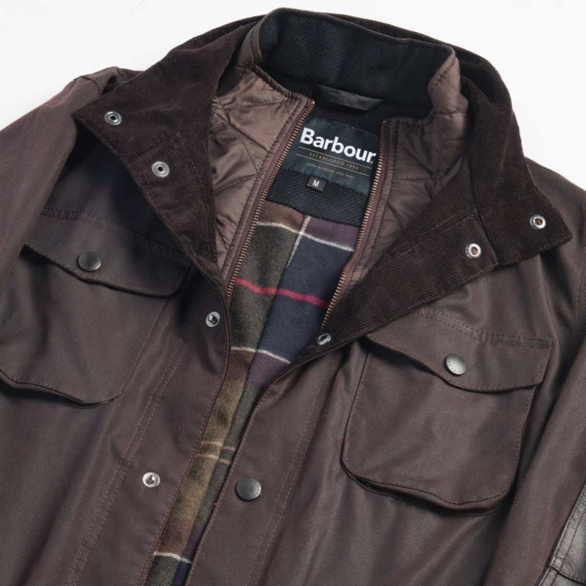 Barbour Ogston Wax Jacket Rustic/Classic, Stijlvolle outdoorjas in robuust gewaxed katoen.