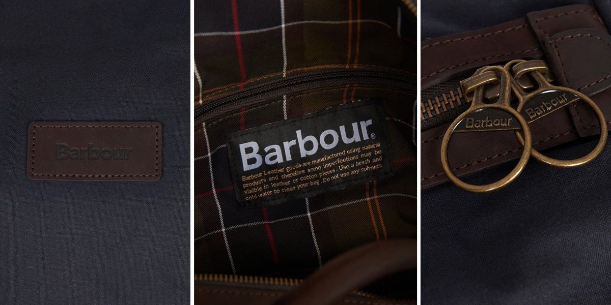 Barbour Wax Holdall Duffle Bag Navy, Geweldige weekendtas voor een stijvolle man.