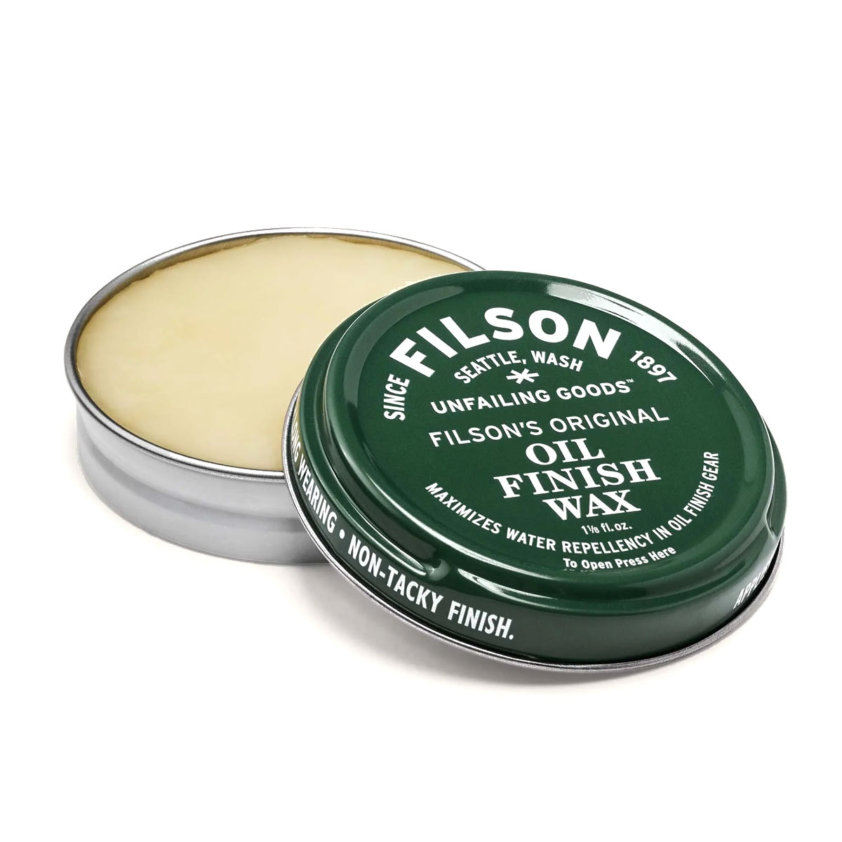 Filson Oil Finish Wax, Behoudt maximale waterafstotendheid van met olie afgewerkte kleding