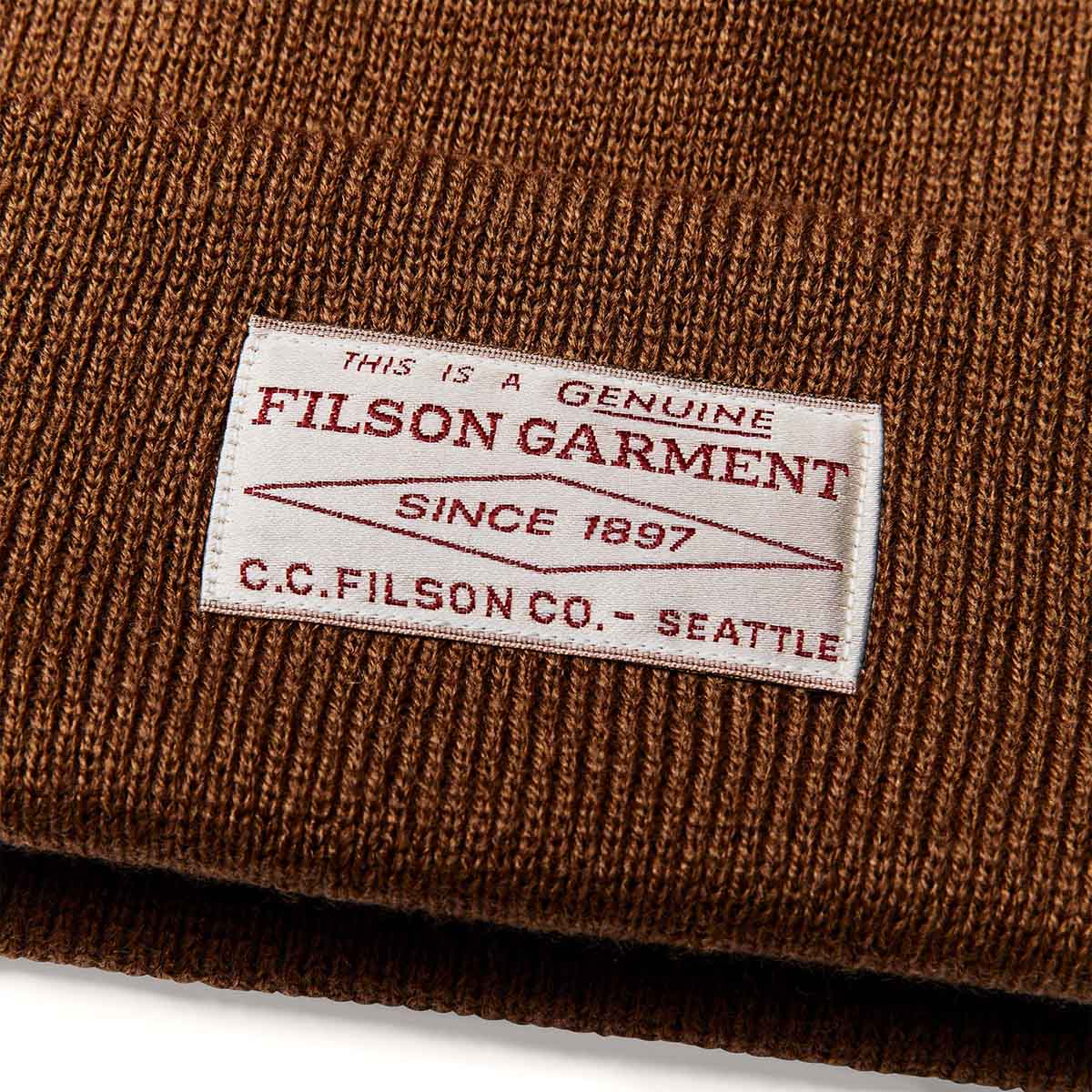 Filson Ballard Watch Cap Copper Beanie, logo