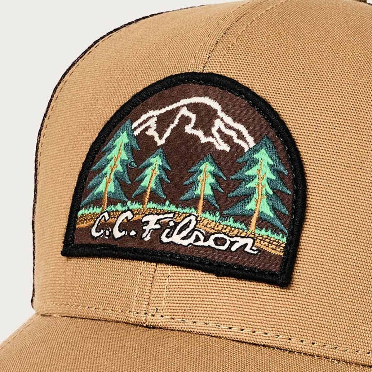 Filson Logger Mesh Cap Wheat/Wood, iconische pet van middelzwaar 100% katoenen canvas