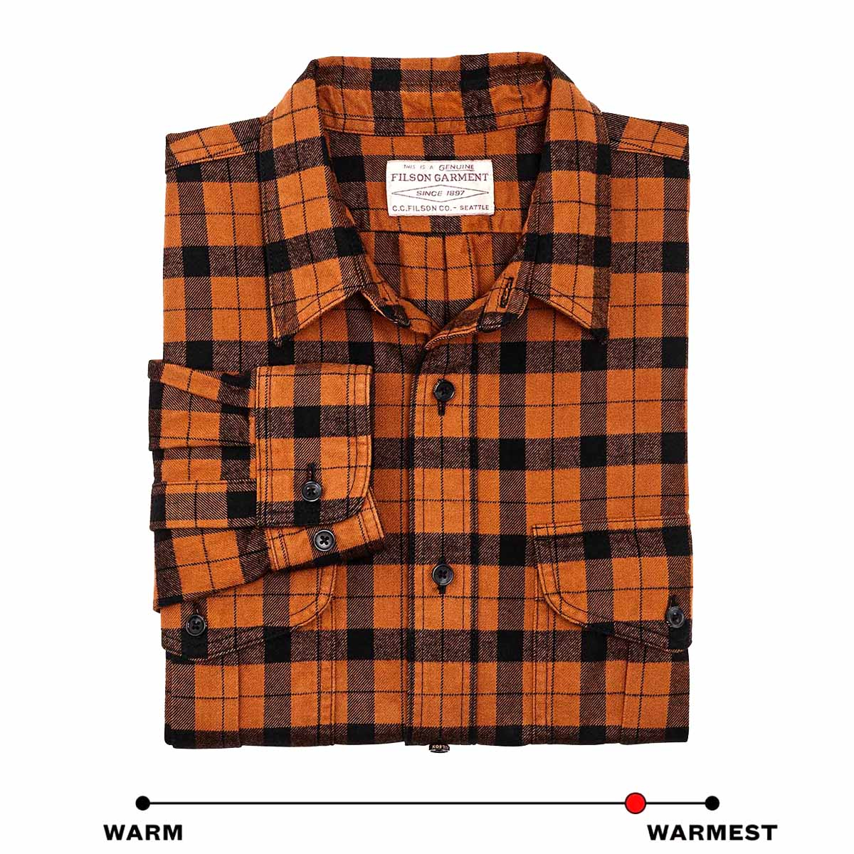 Filson Alaskan Guide Shirt  Pecan/Black Plaid, biedt onfeilbaar comfort en duurzaamheid, seizoen na seizoen