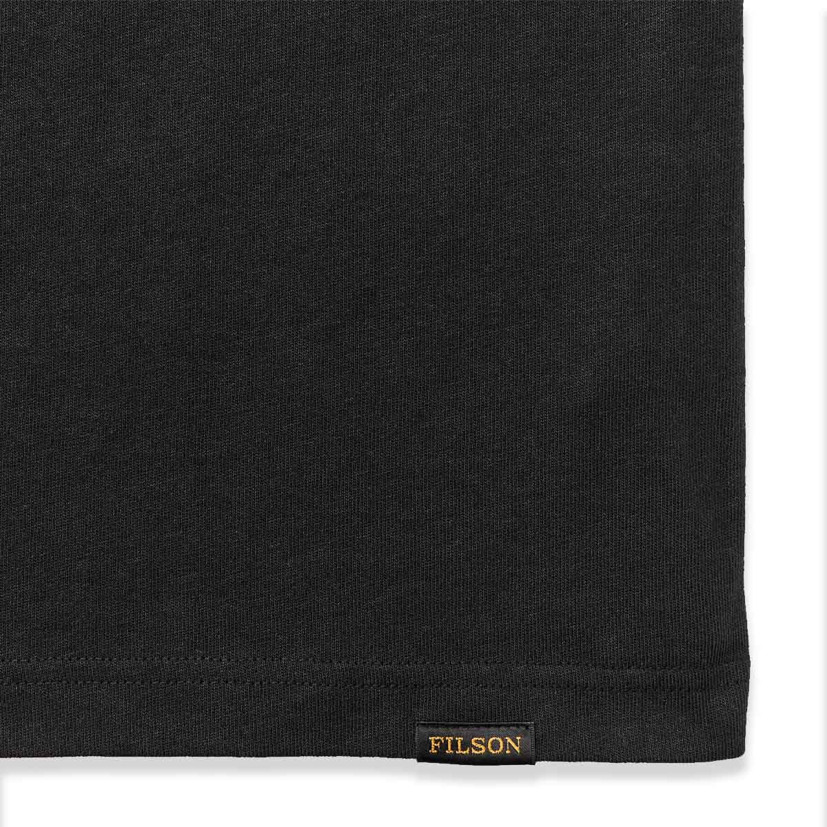 Filson Frontier Pocket T-Shirt Black, robuust shirt dat comfortabel in de hand ligt en zijn structuur behoudt, seizoen na seizoen