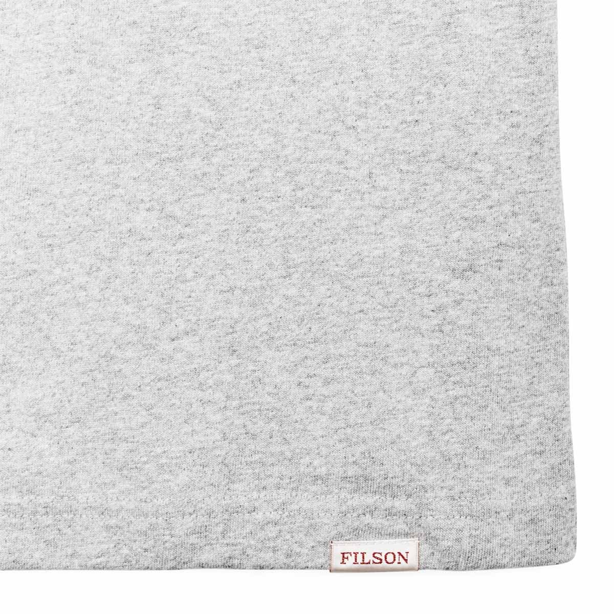 Filson Frontier Pocket T-Shirt Heather Gray, robuust shirt dat comfortabel in de hand ligt en zijn structuur behoudt, seizoen na seizoen