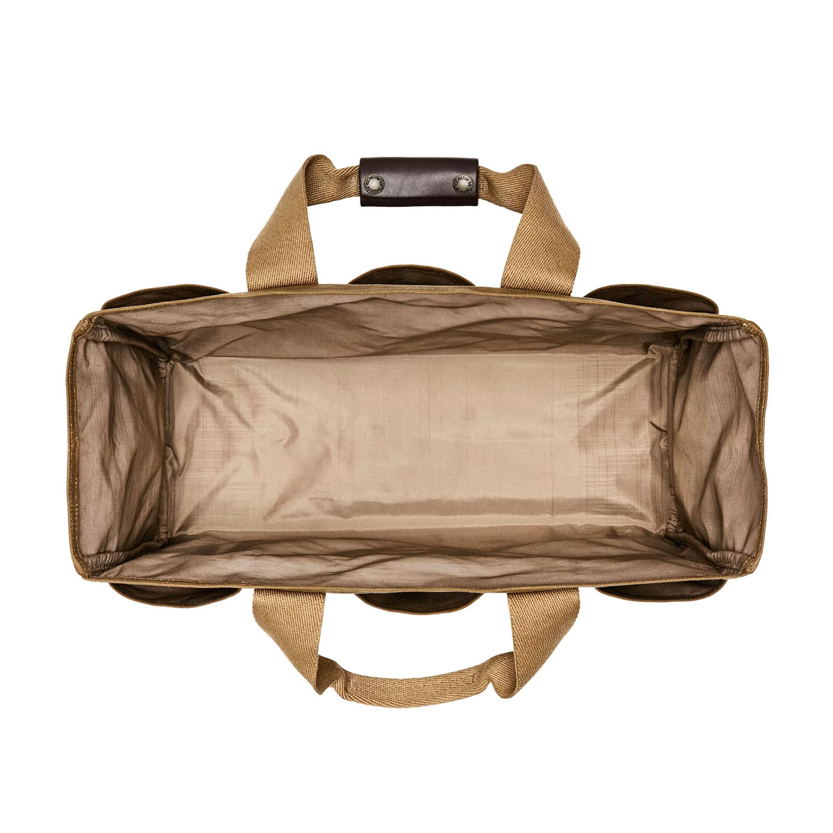 Filson Tin Cloth Supply Tote Dark Tan, duurzame tas die ontworpen is om zware lasten met gemak te dragen