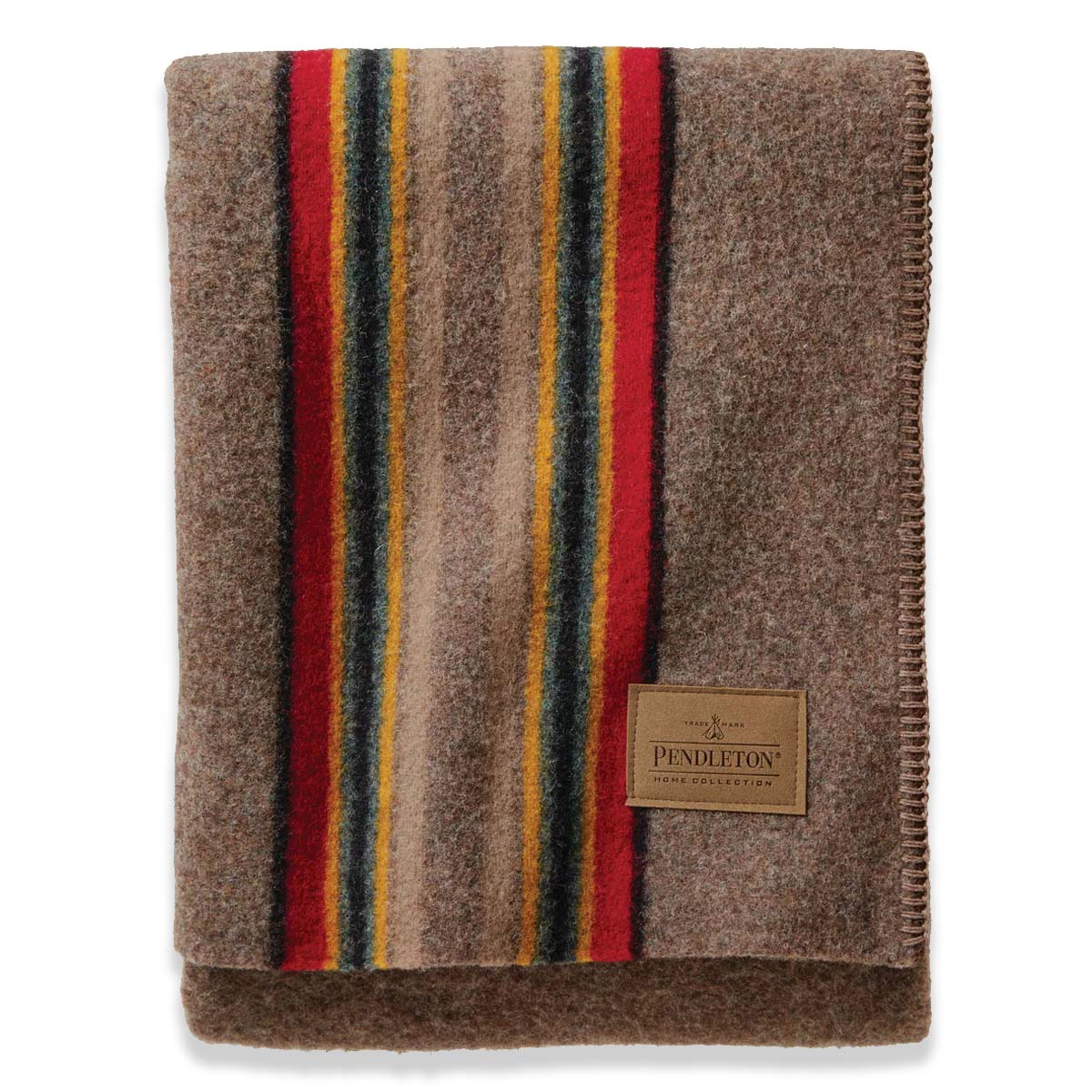 Pendleton Yakima Camp Blanket Throw Mineral Umber, heerlijke deken van zachte wol voor op de bank, stoel of het voeteneind van het bed