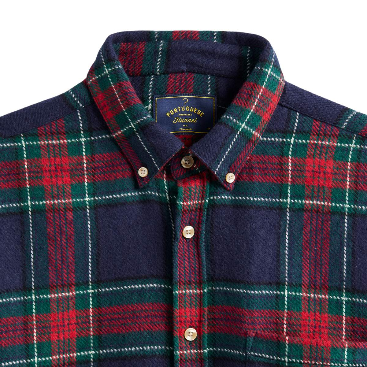 Portuguese Flannel Faru Shirt Blue, gemaakt van de fijnste exclusieve stoffen