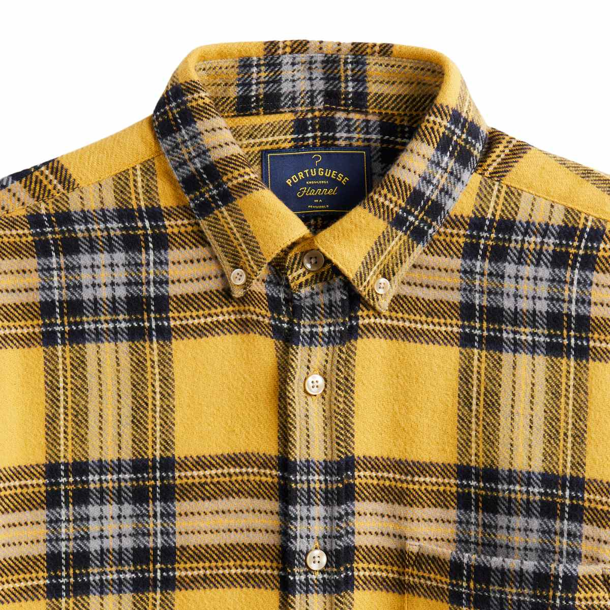 Portuguese Flannel Faru Shirt Yellow, gemaakt van de fijnste exclusieve stoffen