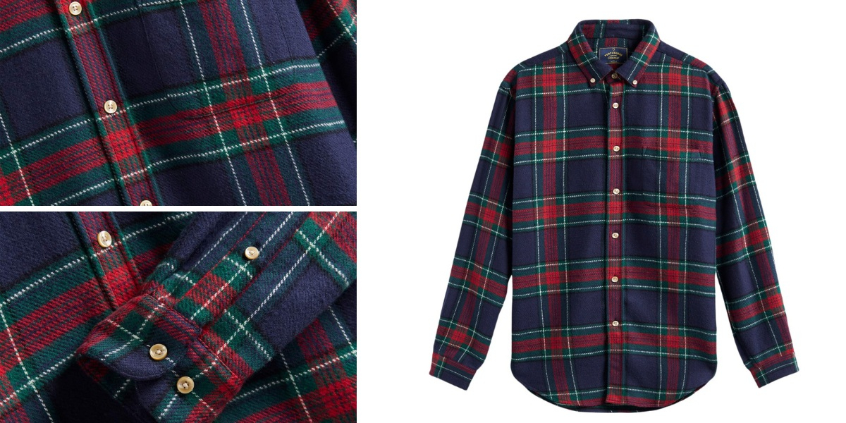 Portuguese Flannel Faru Shirt Blue, vervaardigd door meesterambachtslieden in de oude steden van Noord-Portugal