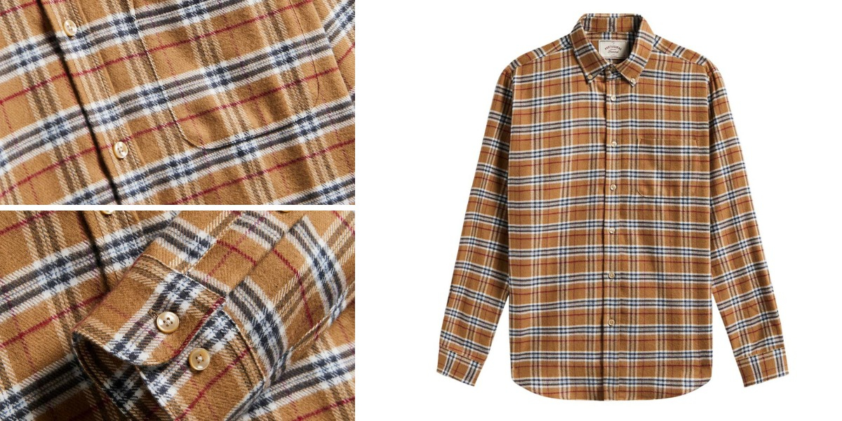 Portuguese Flannel Lamo Shirt Camel, gemaakt van eersteklas Portugese stof en met trots gemaakt in Portugal.