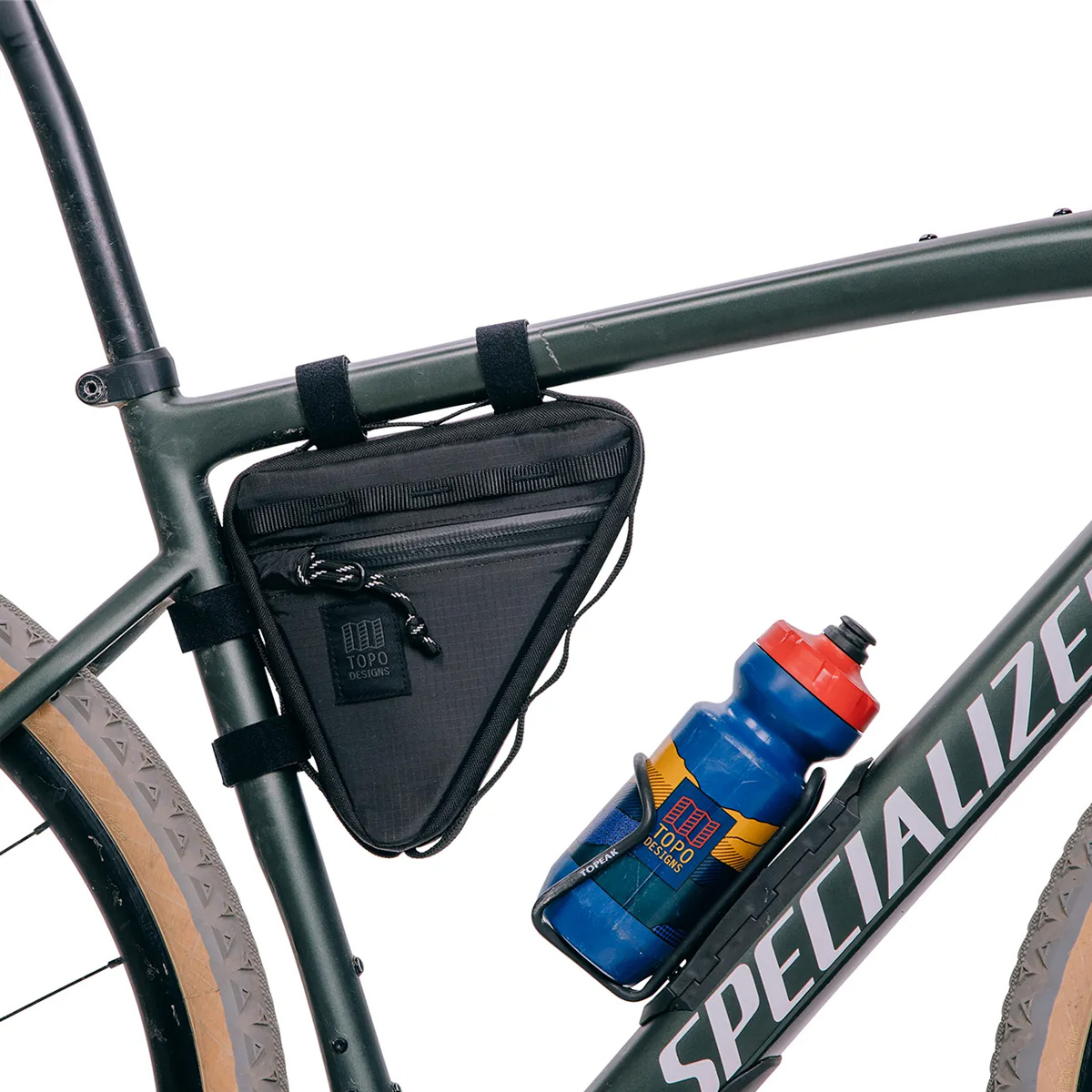 Topo Designs Bike Bag, veelzijdige tas om aan de stuurstang van je fiets te bevestigen.