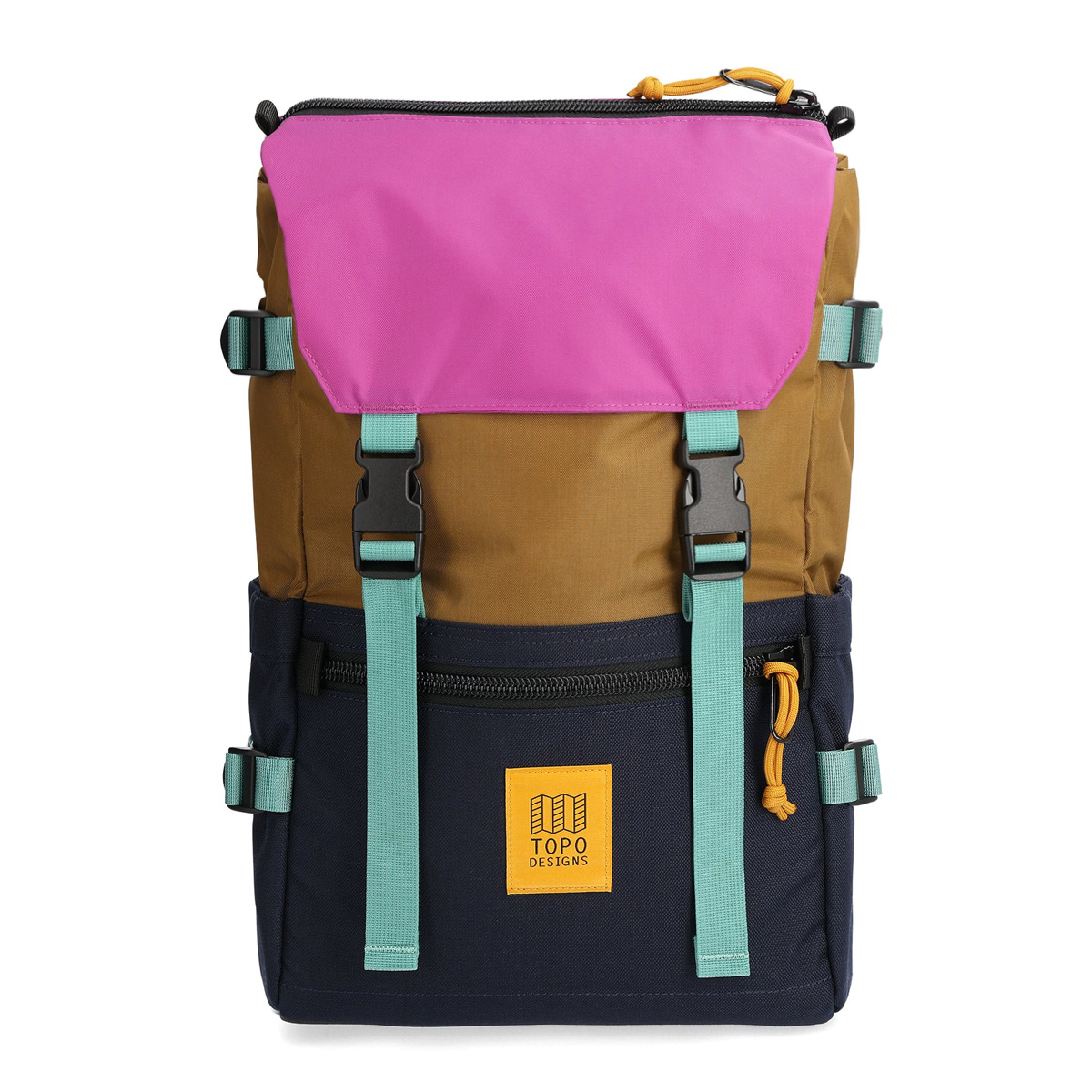 Topo Designs Rover Pack Classic Dark Khaki/Navy, tijdloze rugzak met moderne functionaliteiten voor dagelijks gebruik